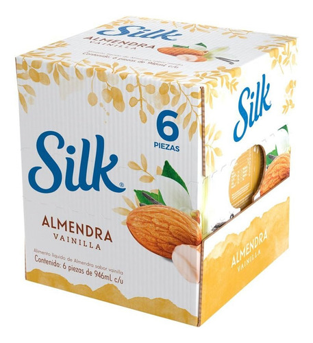 Bebida Silk Almendra Sabor Vainilla 6 Pzs. 946 Ml.