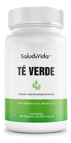 Té Verde Extracto 1000 mg por porción (2 Cápsulas al Día) | 100 Cápsulas |  Salud&Vida MX |  Sin Gluten y Sin OMG