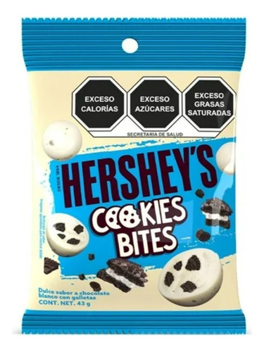 7 Pza Chocolate Blanco Hershey's Bites Cookies 'n' Creme 43