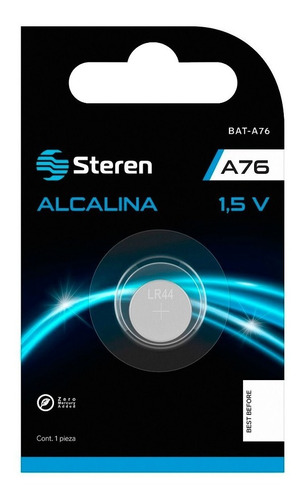 Bateria Alcalina A76 1.5v 110mha Tipo Boton A76 Mv Electroni