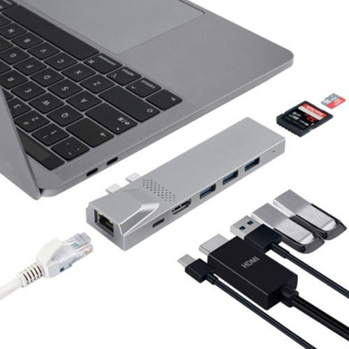 Hub 8 En 1 De Tipo C A Hdmi/sd/micro Sd/usb*3/ethernet/tipoc