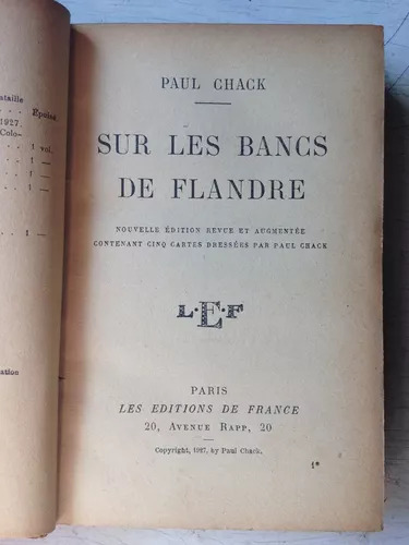 Sur Les Bancs De Flandre Paul Chack