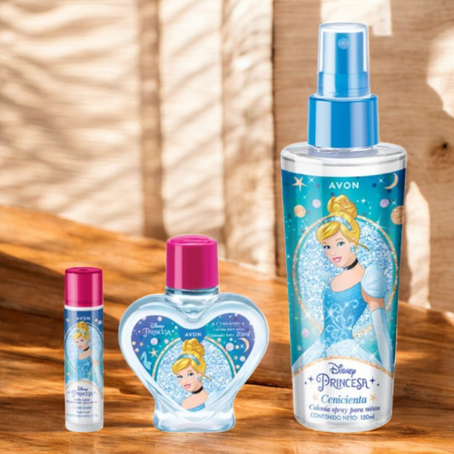 Colonia 150ml Y 70ml Y Brillo Labial Princesa Cenicienta