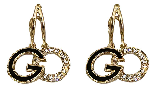 Aretes Pendientes Colgantes De Letra G Con Piedras Preciosas