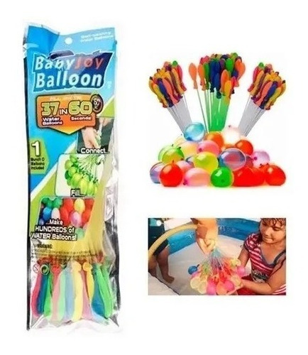 37 Globos Bombas De Agua En 60 Seg Recargador Magic Balloon