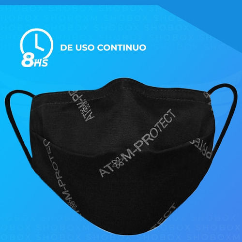 Imagen 7 de 7 de Barbijo Tapaboca Atom-protect Ultra Black Cepa Delta Pack X5