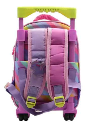 Mochila Mushi Simones 30cm Con Carro - Giro Didáctico Color Rosa Diseño De La Tela 3d