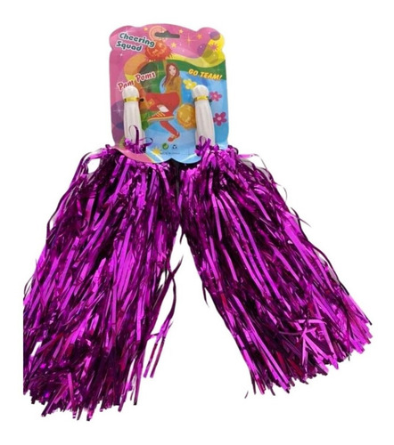 Imagem 3 de 4 de Pompom Líder De Torcida Festa Esporte Metalizado - Cor Pink