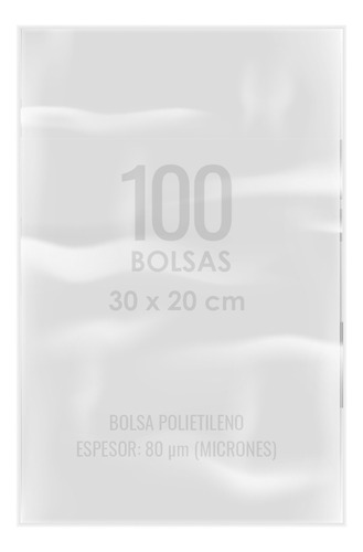 Bolsas De Plástico Transparente 80 Micrones 20x30cm 100 Unds