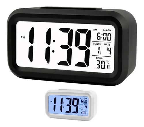 Reloj Despertador Digital Símil Madera Fecha/Temperatura — El Capitán