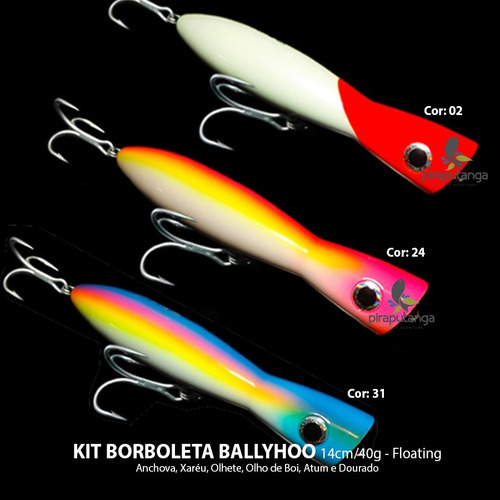 03 Isca Artificial Borboleta Ballyhoo 14cm/40g Cor: 02 24 31