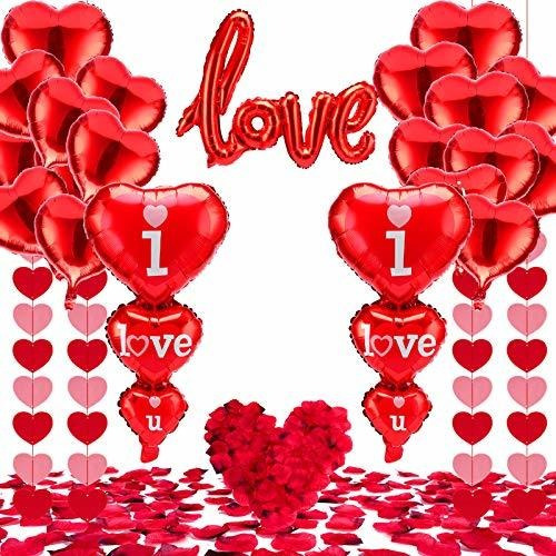 Love Balloons And I Love U Heart Balloons, 84 Corazones Rojo