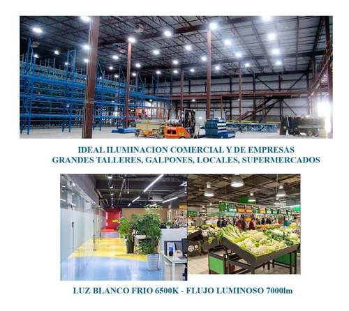 Pack X4 Lampara Led Foco Alta Potencia 80w Galponera E40