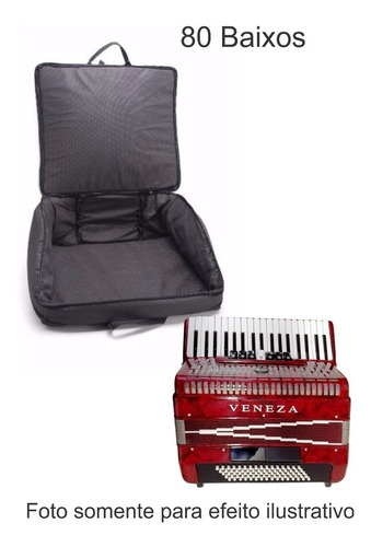 Capa Bag Para Acordeon, Gaita, Sanfona 80 Baixos Luxo