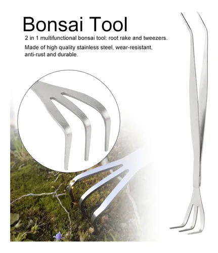 Pinzas For Bonsái, 2 En 1, De Acero Inoxidable