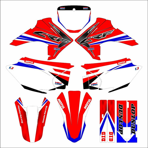 Kit Plotagem Carenagem Moto Trilha Crf 230/250f - 0,20mm Cor Vermelho