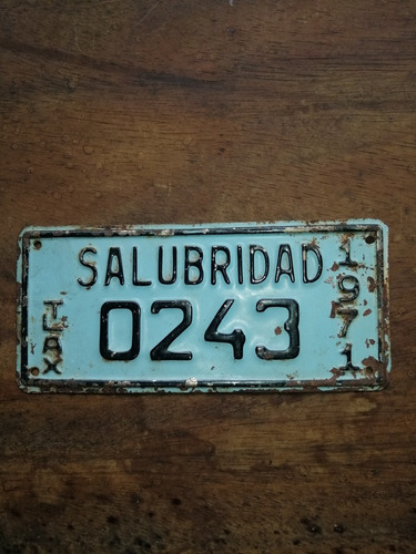 Placa Antigua Salubridad Tlaxcala 71 