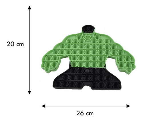 Imagen 2 de 7 de Fidget Pop It Burbujas Antiestrés Push Diseño Hulk Verde