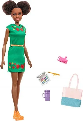 Muñeca Nikki De Barbie Travel Kitty Ear, Pelo Castaño, 5