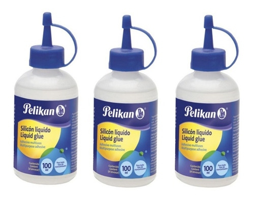 Adhesivo Silicona Liquida Pelikan 100 Ml Pack X 3 Unid