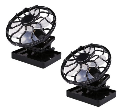 F 2 Piezas Mini Ventilador Solar Clip-on Heladera Al Aire