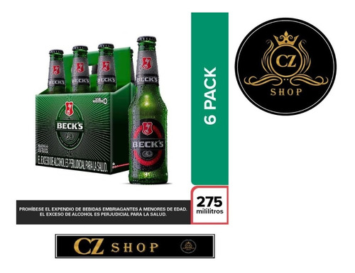 Cerveza Becks 6 Bot  275 Ml - mL a $14