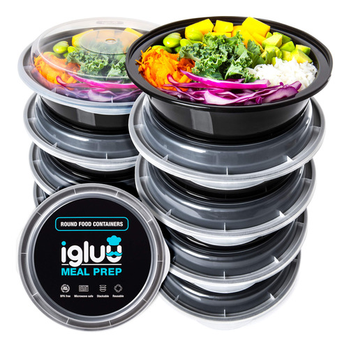 Igluu Meal Prep Recipientes Redondos De Plstico  Nueva Tapa