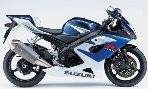 Kit Adesivos Suzuki Gsxr 1000 2005 Azul E Branca 10005az