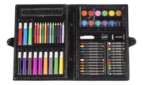 Valija Infantil Escolar 68 Piezas Lapices Crayones Acuarelas