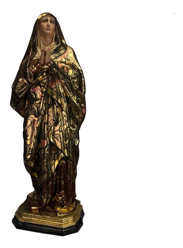 Virgen De Los Dolores De 121cm Policromado Y Estofado En Oro