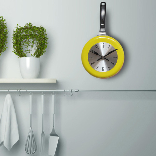 Reloj De Pared Colgante Cocina Reloj De Metal Amarillo