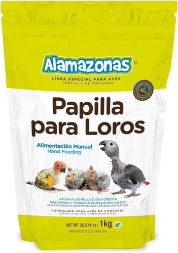 Papilla Para Loros Alamazonas 1kg 100% Mexicano