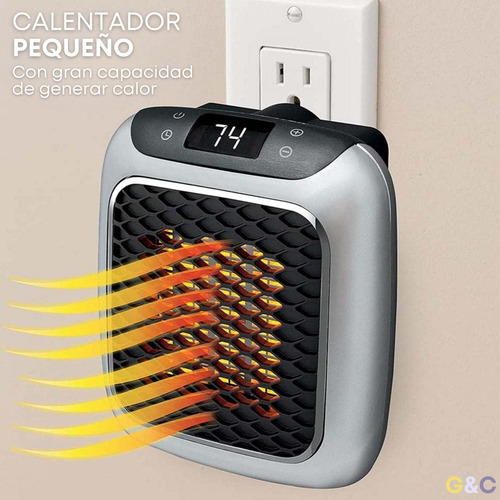 / Mini Calentador Turbo 800w Pared Compacto Termostato