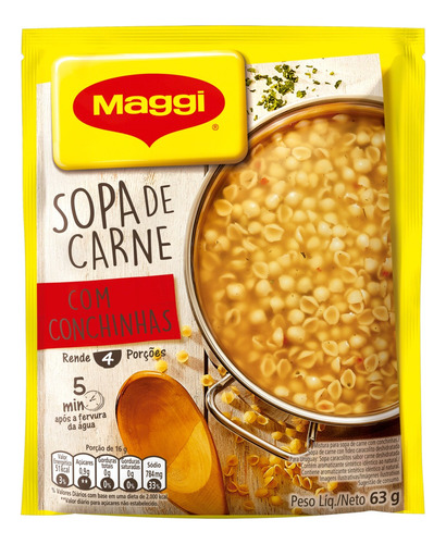 Sopa instantânea Maggi  carne com conchinhas em pacote 63 g