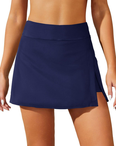 Falda De Baño Corta Con Control De Abdomen For Mujer
