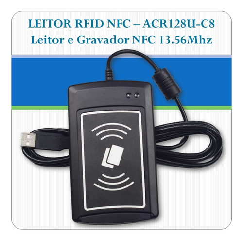 Leitor E Gravador Rfid-nfc Acr128u-c8 13.56mhz