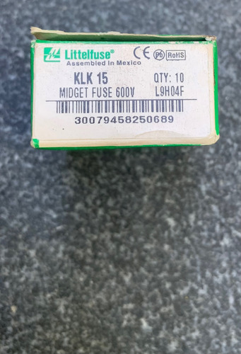 Fusible Littelfuse Klk15 - Caja Con 10 Pzs