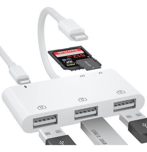 Lxjadap Adaptador Camara iPhone Usb Otg 6 1 Para iPad Lector