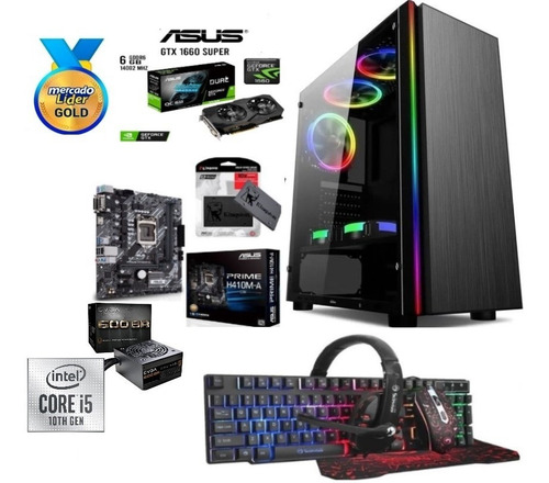Imagen 1 de 10 de Cpu Gamer Intel Core I5 10ma/1tb+ssd 480gb 16gb Gtx1660 6gb