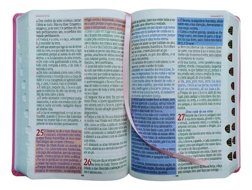 Biblia Rc Com Harpa 774 Hinos Letra Extra Gigante Texto Colorido Capa Luxo Rosa Claro Com Indice Lateral