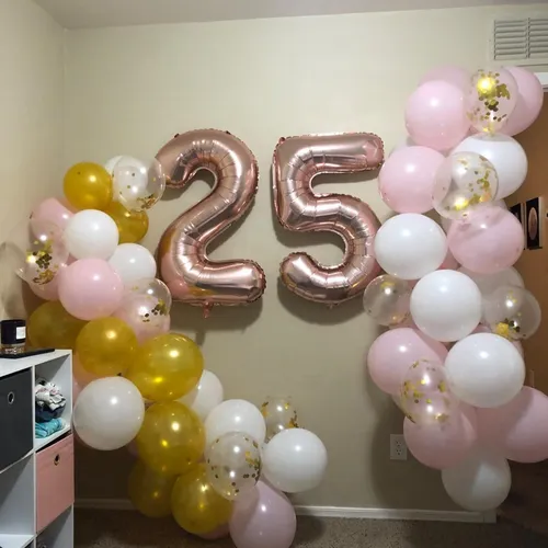 ''globo Números 40 Pulgadas Para Fiesta De 25 Aniversario''