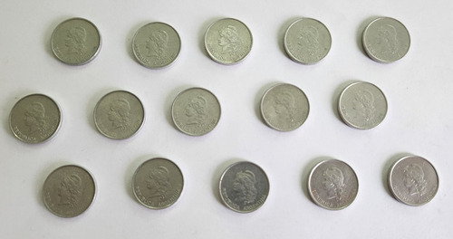  Lote 15 Monedas 10 Centavos 1983 Peso Argentino Aluminio