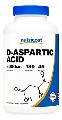Suplemento Nutricost De Ácido D-aspártico (daa) 3000 Mg 180