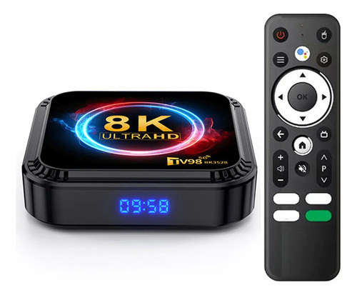 Tv Box 8k Android Com Bluetooth Tipo Conversor Wi-fi 5ghz Preto De Voz