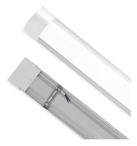Kit 2 Luminária Tubular Sobrepor Led Linear 18w 60cm Frio Cor Branco Frio 110v/220v (bivolt)