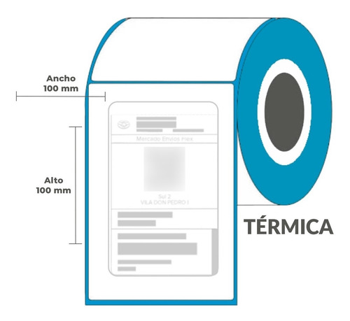 Rollo De Etiqueta Termica 101mm X 101mm Ideal Mercadoenvios 