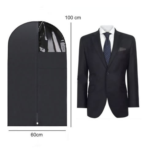Set De Porta Trajes 60x100 Funda Vestido Saco Camisa Ropa Color Negro