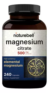 Magnesium Citrate Magnesio Citrato Naturebell 500 Mg 240 Cap