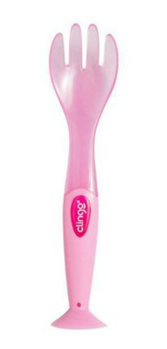 Talheres De Silicone Com Ventosa Rosa - Clingo