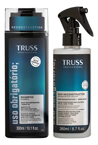Kit Truss Uso Obrigatório Shampoo 300ml + Reconstrutor Spray